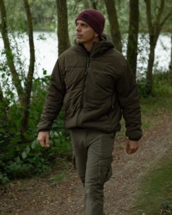 Insulated Hooded Jacket | Dark Olive S