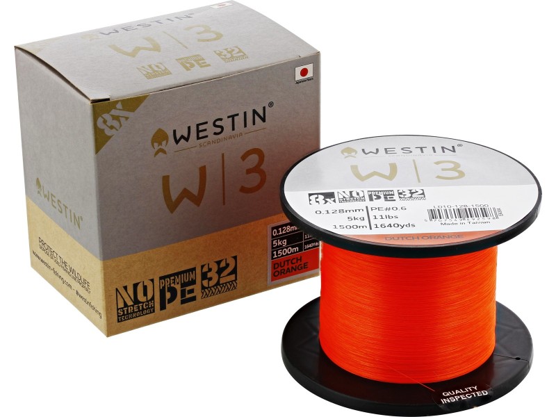 W3 8-BRAID DUTCH ORANGE 0,26MM 1500M/1640YDS 16,5KG 36LBS PE 2,5